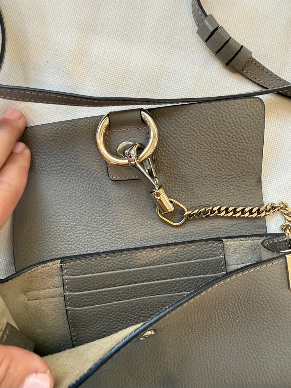 Chloe Gray Faye Leather Crossbody Bag - Picture 2 of 8